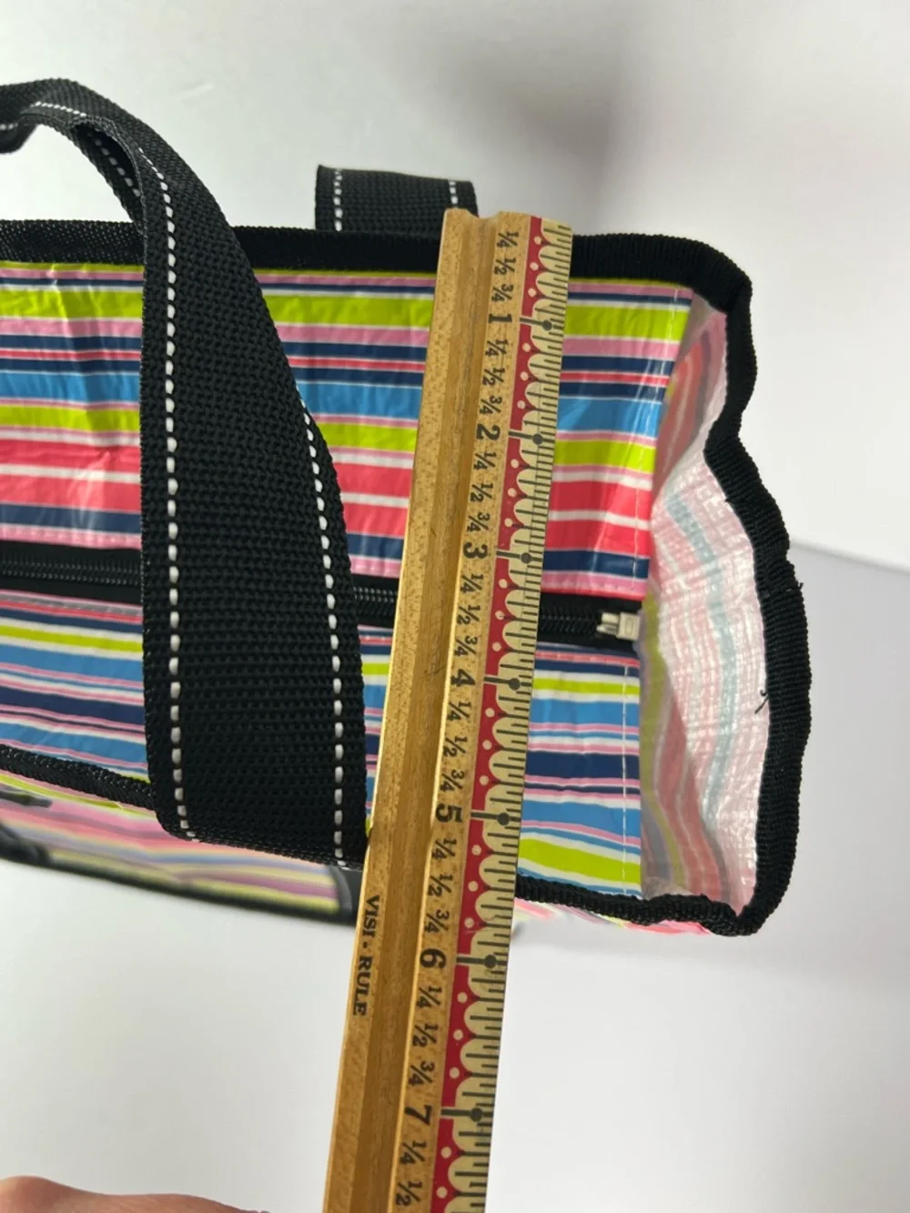 Scout Tote Bag‎ striped zipper closure Wipe Clean material beachbag Shopping